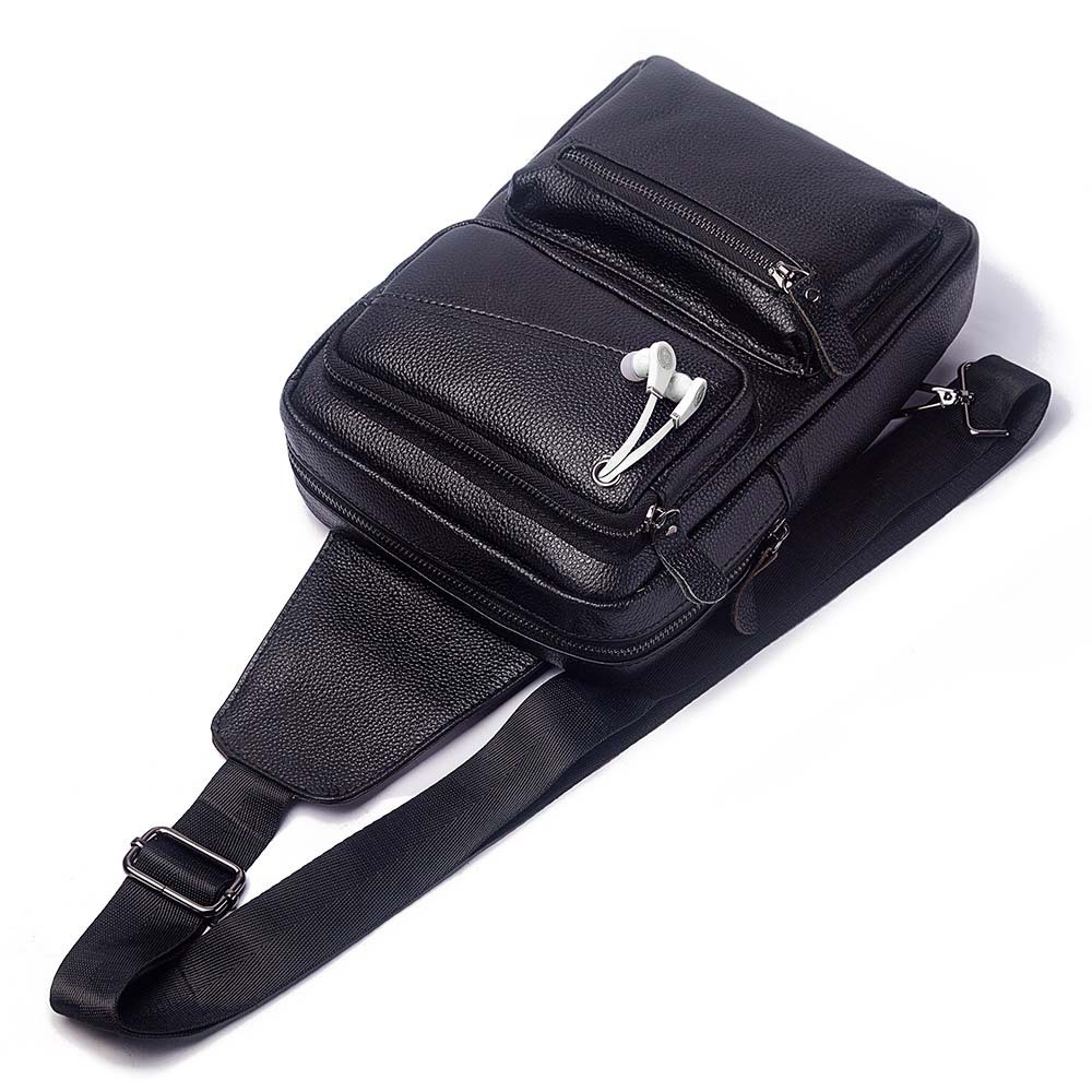Outdoor Sport Bag - Sac de poitrine en cuir véritable