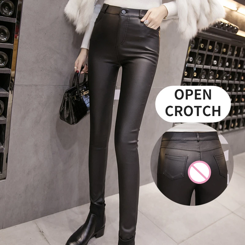Leggings Sexy en cuir PU noir  - Outdoor Sport Leggings avis et prix