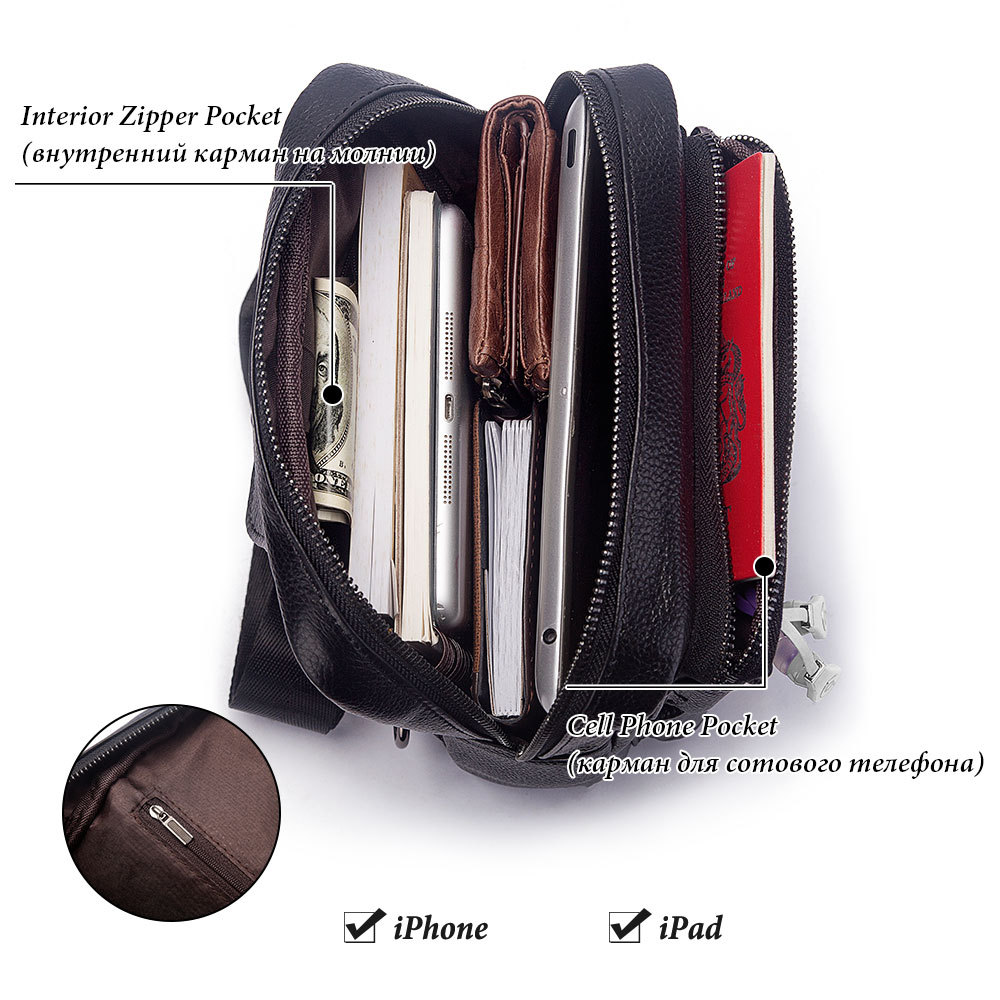 Sac de poitrine en cuir vérita - Outdoor Sport Bag avis et prix