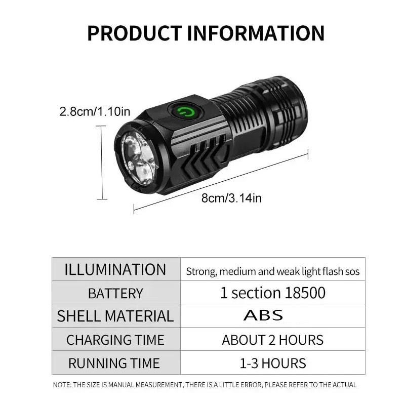 Mini lampe de poche 3LED avec  - Outdoor Spotlight avis et prix